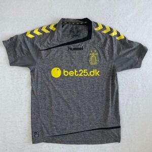 Hummel Brondby‎ IF Soccer Jersey Mens Large Gray Heathered Short Sleeve Bet25.dk